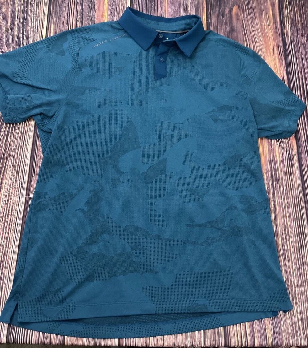 Under Armour Loose Heatgear Polo Men's Size Large Short Sleeve